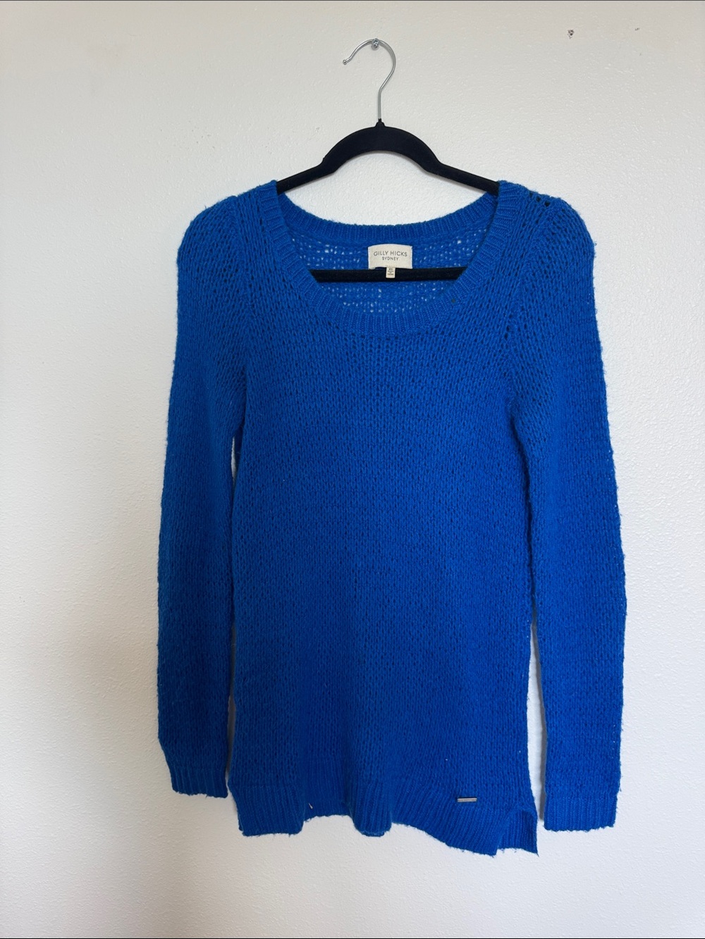 Gilly Hicks Cobalt Scoop Neck Knit Sweater